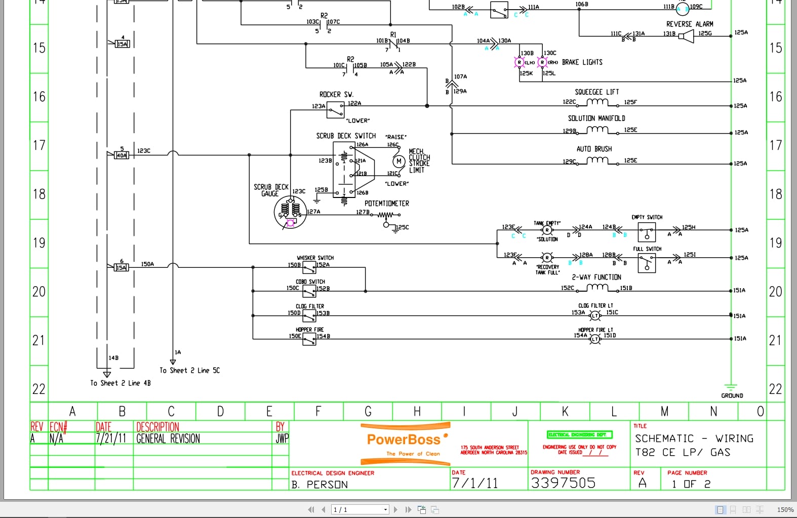 PowerBoss Sweeper T82 CE DSL CE LP GAS Electrical Schematic (2)