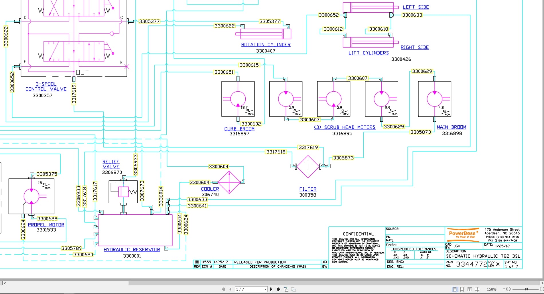 PowerBoss Sweeper T82 DSL LP GAS Hydraulic Schematic (1)