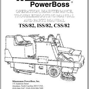 PowerBoss Sweeper TSS 82 ISS 82 CSS 82 Operation Parts Troubleshooting 3308731 2003 (1)