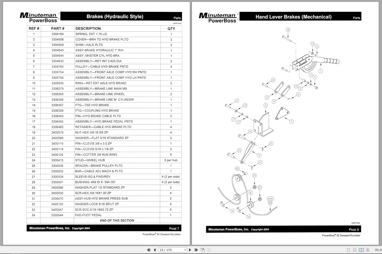 PowerBoss Sweeper TSS 82 ISS 82 CSS 82 Parts Manual 3308731 2004 (2)