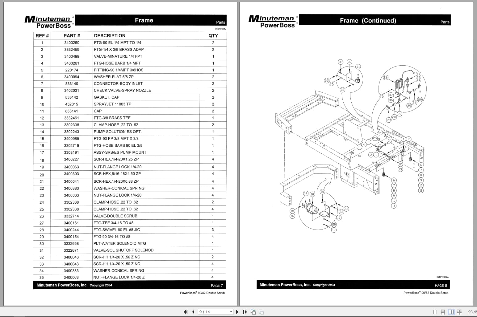 PowerBoss Sweeper TSS 82 ISS 82 CSS 82 Parts Manual 3333763 2004 (2)