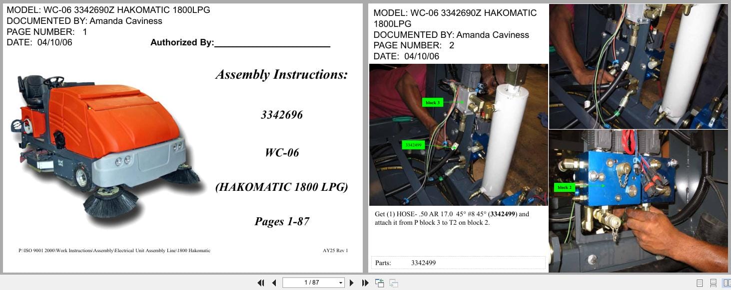 PowerBoss Sweeper WC 06 3342690Z Hakomatic 1800LPG Assembly Instructions (1)