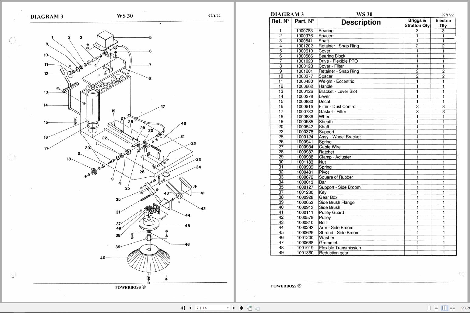 PowerBoss Sweeper WS30 Parts Manual (2)