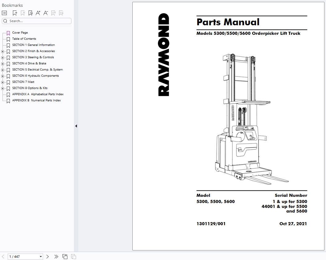 Raymond Forklift Schematics & Service Parts Manual Update 2025 (4)