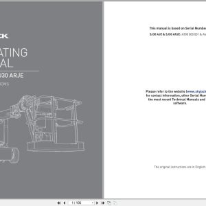 Skyjack Articulating Booms SJ30AJE SJ30ARJE Operating Manual 213213ACA 2021 (1)