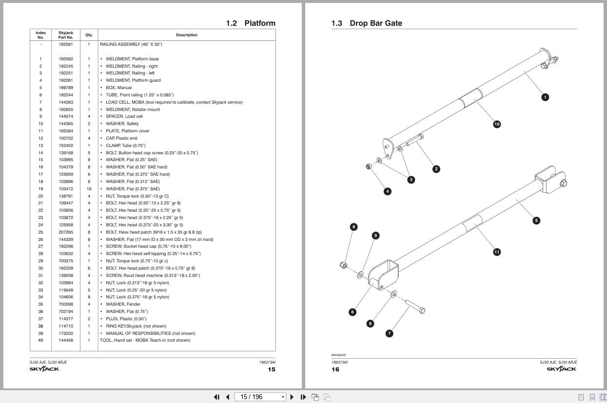 Skyjack Articulating Booms SJ30AJE SJ30ARJE Parts Manual 196273AI 2023 (2)