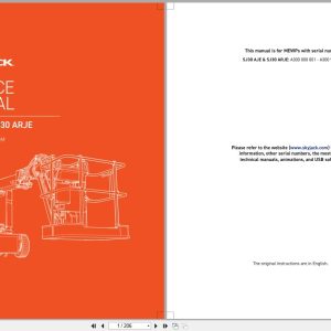 Skyjack Articulating Booms SJ30AJE SJ30ARJE Service Manual 229041AHA 2023 (1)