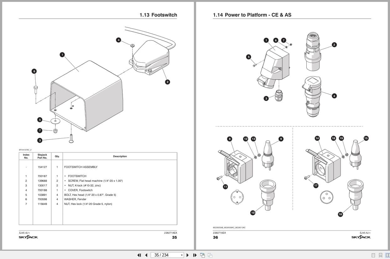 Skyjack Articulating Booms SJ45AJ+ Parts Manual 238271AEA 2023 (2)