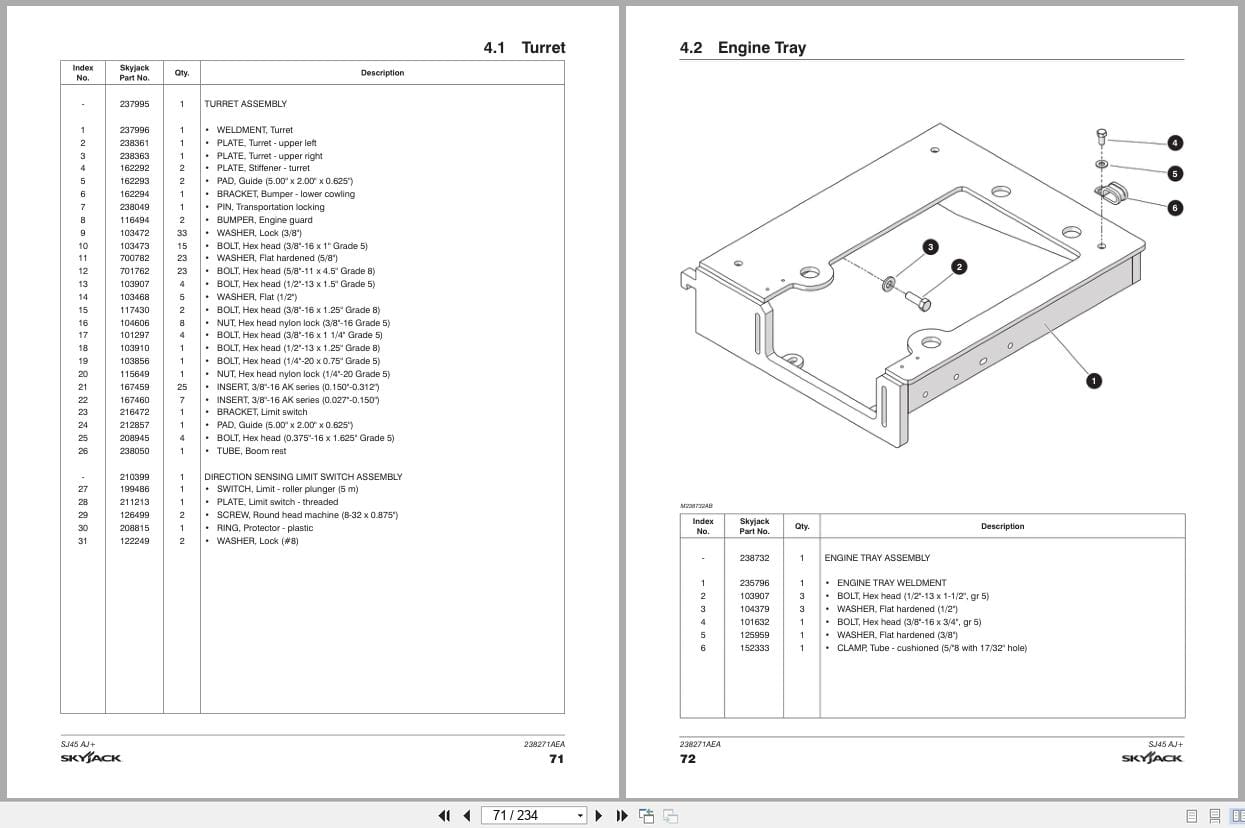 Skyjack Articulating Booms SJ45AJ+ Parts Manual 238271AEA 2023 (3)