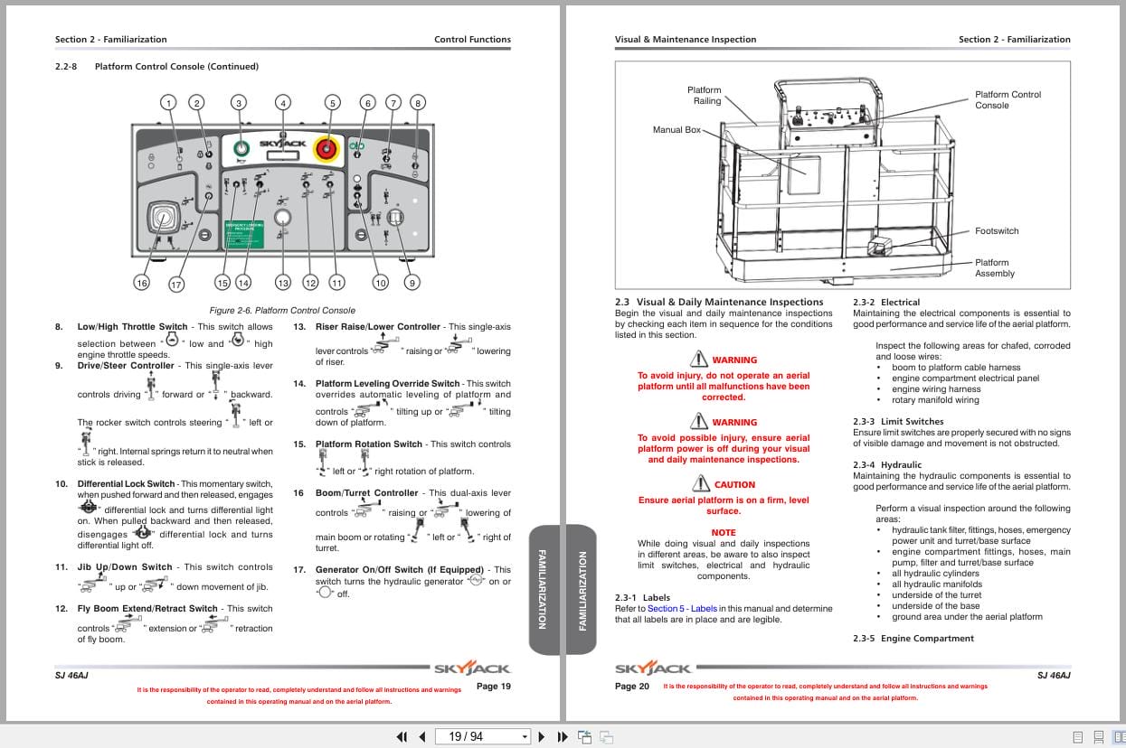 Skyjack Articulating Booms SJ46AJ Operating Manual 169510AIA 2018 (3)
