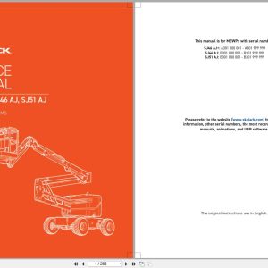 Skyjack Articulating Booms SJ46AJ+ SJ46AJ SJ51AJ Service Manual 229042AFA 2023 (1)