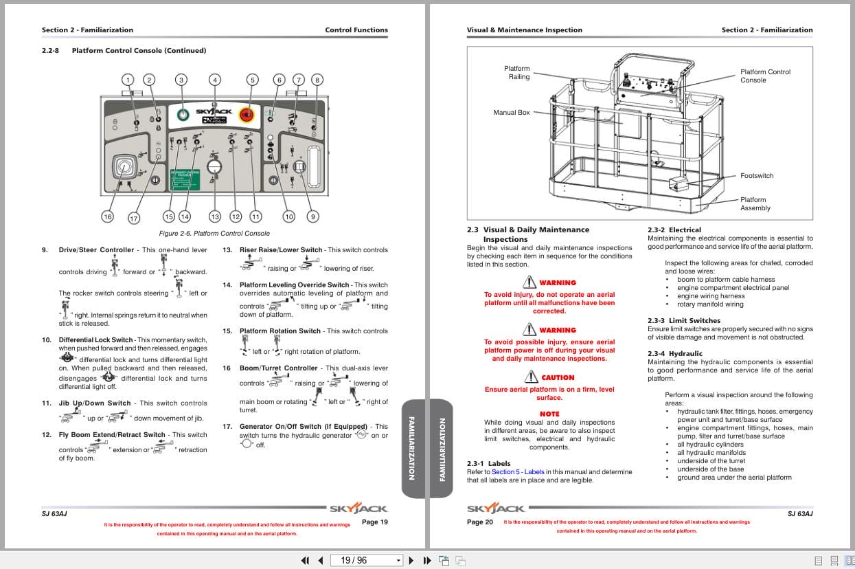 Skyjack Articulating Booms SJ63AJ Operating Manual 159164AB A 2018 (3)
