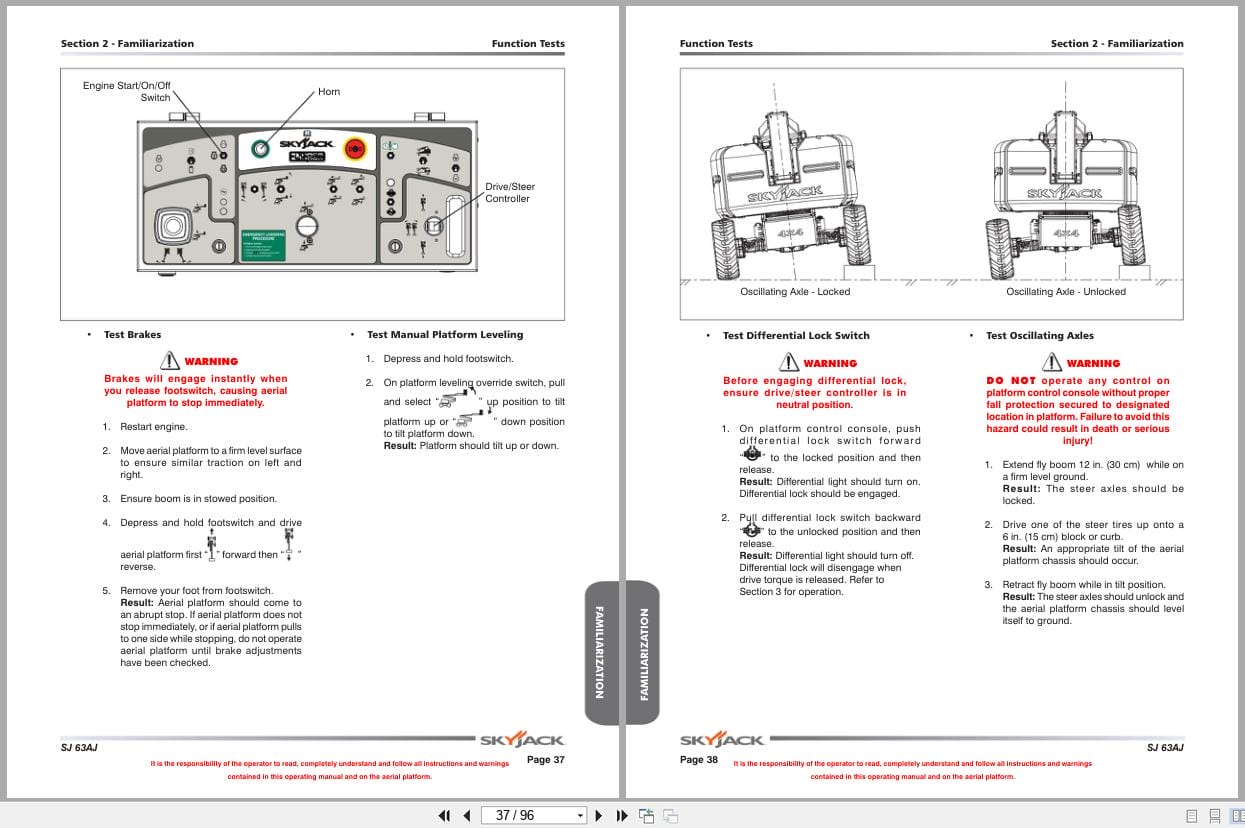 Skyjack Articulating Booms SJ63AJ Operating Manual 159186AD A 2014 (3)