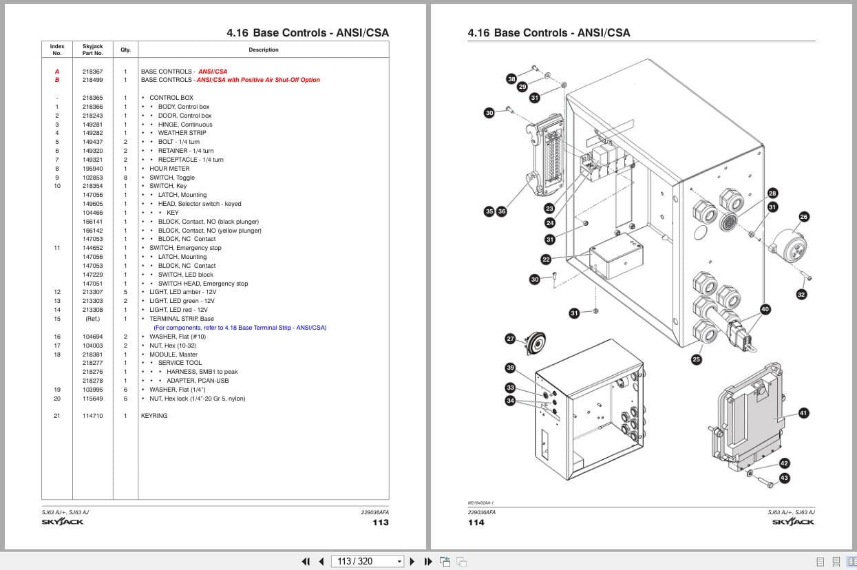 Skyjack Articulating Booms SJ63AJ+ SJ63AJ Parts Manual 229036AFA 2023 (3)