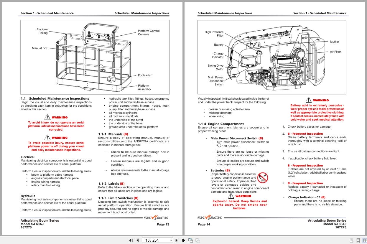 Skyjack Articulating Booms SJ63AJ Service Manual 167275AJ 2022 (2)