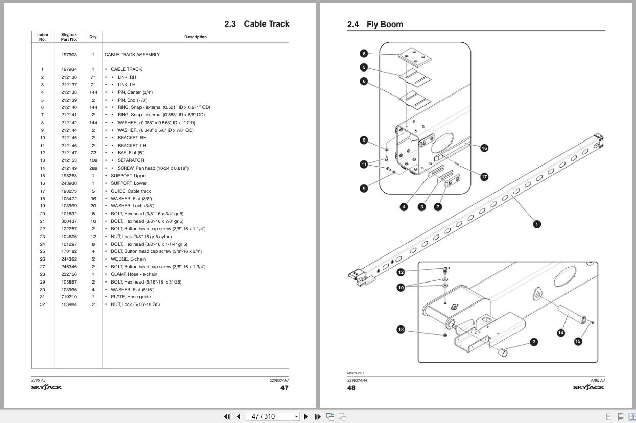 Skyjack Articulating Booms SJ85AJ Parts Manual 229037AHA 2023 (2)