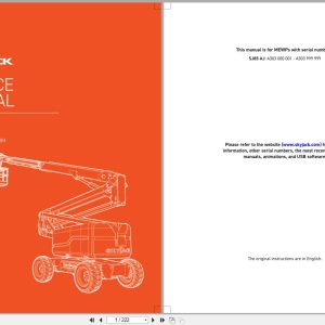 Skyjack Articulating Booms SJ85AJ Service Manual 229044AHA 2023 (1)