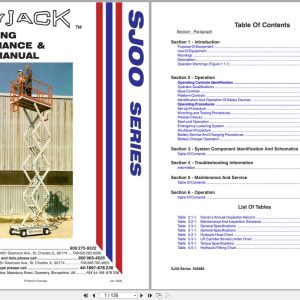 Skyjack DC Electric Scissors SJ00 Series Operating Maintenance and Parts Manual 104282AA 2002 (1)