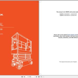 Skyjack DC Electric Scissors SJ3215 SJ3219 Parts Manual 212506AEA 2023 (1)