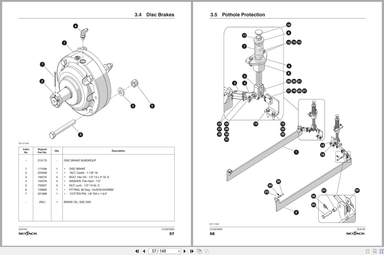 Skyjack DC Electric Scissors SJ4740 Parts Manual 212507AEA 2023 (2)