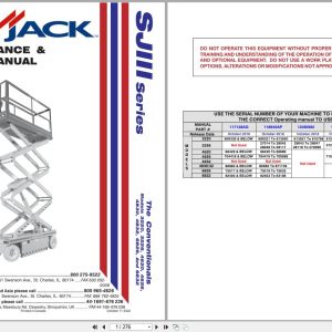 Skyjack DC Electric Scissors SJIII Series 3220 to 6832 Maintenance Parts Manual 118940AQ 2022 (1)