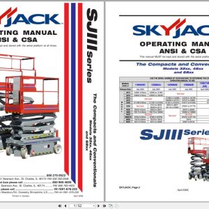 Skyjack DC Electric Scissors SJIII Series 32xx to 68xx Operating Manual 129918AF A 2006 (1)