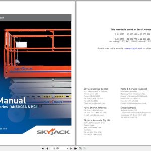 Skyjack DC Electric Scissors SJIII3215 SJIII3219 Parts Manual 155180AE 2018 (1)