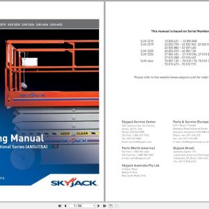 Skyjack DC Electric Scissors SJIII3215 to SJIII4632 Operating Manual 157924AF A 2014 (1)