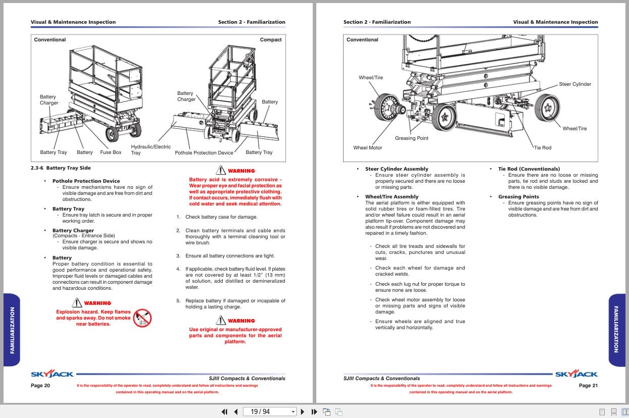 Skyjack DC Electric Scissors SJIII3215 to SJIII4632 Operating Manual 157924AF A 2014 (3)