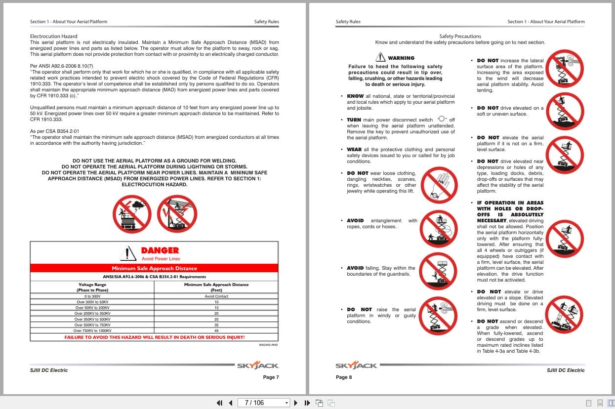 Skyjack DC Electric Scissors SJIII3215 to SJIII4632 Operating Manual 158000ADA 2022 (2)