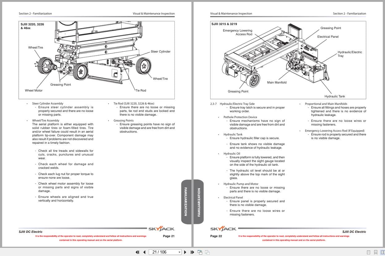 Skyjack DC Electric Scissors SJIII3215 to SJIII4632 Operating Manual 158000ADA 2022 (3)