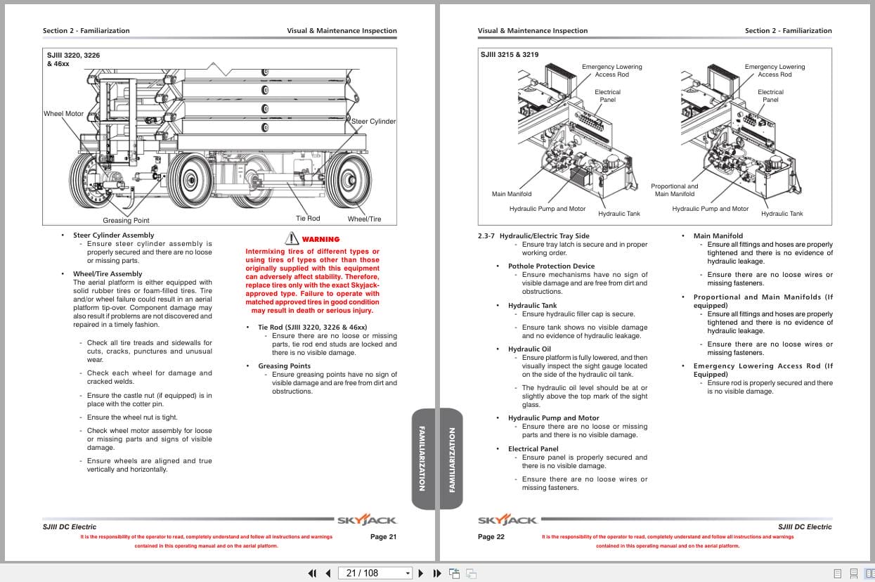 Skyjack DC Electric Scissors SJIII3215 to SJIII4632 Operating Manual 170469AHA 2022 (3)