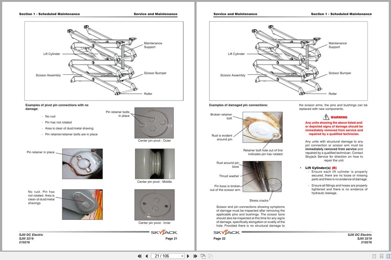 Skyjack DC Electric Scissors SJIII3219 Service Manual 210276AD 2023 (2)