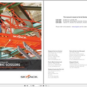 Skyjack DC Electric Scissors SJIII3220 to SJIII4632 Parts Manual 160609AG 2018 (1)