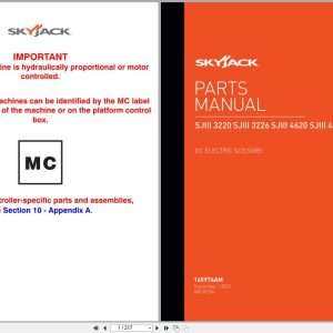 Skyjack DC Electric Scissors SJIII3220 to SJIII4632 Parts Manual 165974AM 2022 (1)