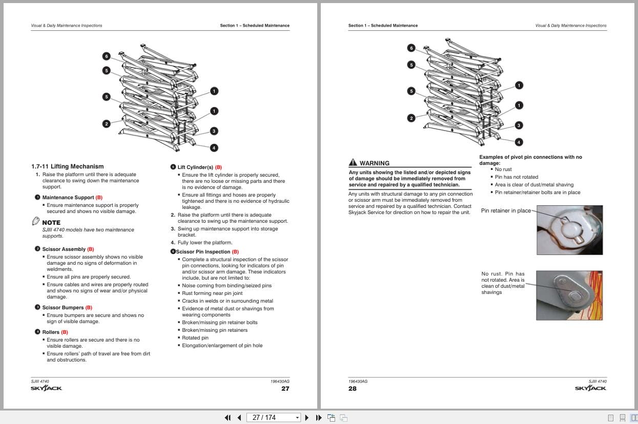 Skyjack DC Electric Scissors SJIII4740 Service Manual 196430AG 2023 (2)