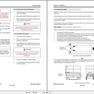 Skyjack DC Electric Scissors SJIII6826E SJIII6832E Operating Manual 129924AB 2006 (3)