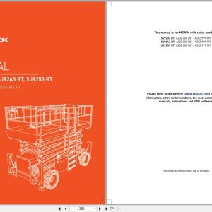 Skyjack Rough Terrain Scissor Lift SJ9233RT to SJ9253RT Parts Manual 224578AFA 2023 (1)