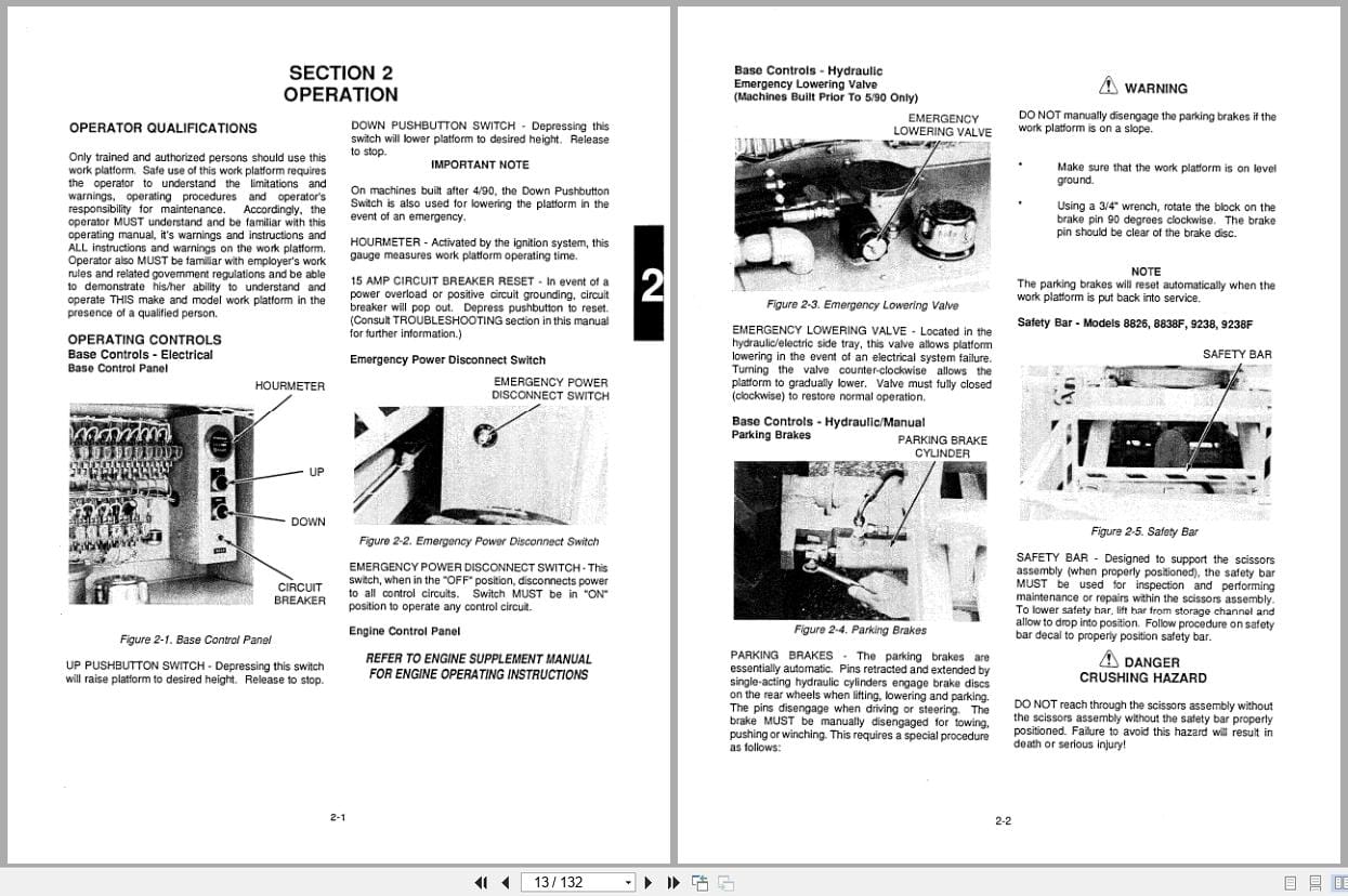Skyjack Rough Terrain Scissors SJ1000 Series Operating Maintenance Parts Manual 104322 1 (2)
