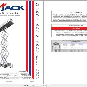 Skyjack Rough Terrain Scissors SJ600 800 1000 Series Operating Manual 122883AH 2002 (1)