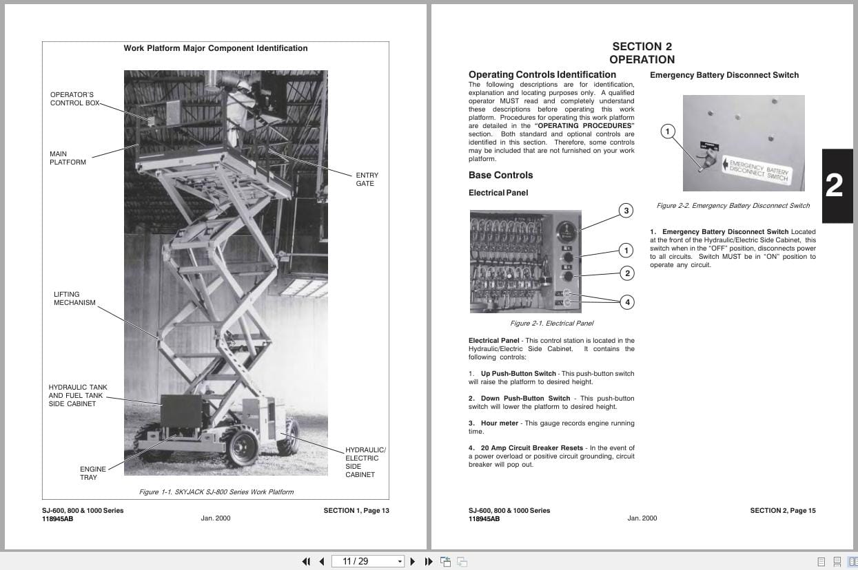Skyjack Rough Terrain Scissors SJ600 800 DH 1000 Series Operating Manual 118945AB 2013 (2)