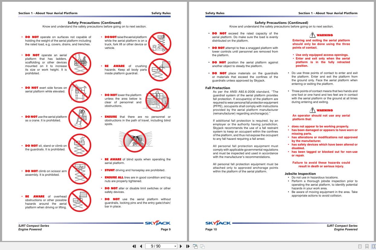 Skyjack Rough Terrain Scissors SJ6826RT SJ6832RT Operating Manual 157929AD A 2022 (2)