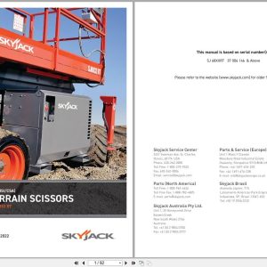 Skyjack Rough Terrain Scissors SJ6826RT SJ6832RT Operating Manual 194418AHA 2022 (1)