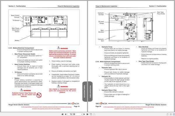 Skyjack Rough Terrain Scissors SJ6832RTE Operating Manual 194419AFA 2022 (3)