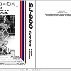 Skyjack Rough Terrain Scissors SJ800 Series Operating Maintenance Parts Manual 112114AE 2022 (1)