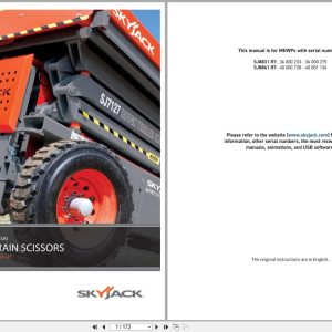 Skyjack Rough Terrain Scissors SJ8831RT SJ8841RT Service Manual 157945AF 2023 (1)