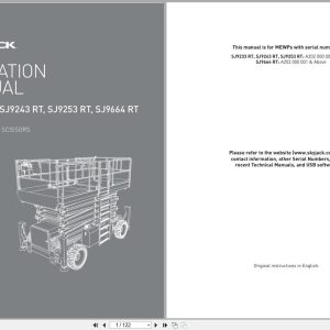 Skyjack Rough Terrain Scissors SJ9233RT to SJ9664RT Operating Manual 221491AFA 2021 (1)