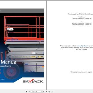 Skyjack Rough Terrain Scissors SJ9241RT SJ9250RT Service Manual 143905AF 2023 (1)
