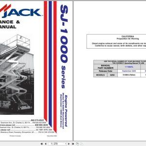 Skyjack Rough Terrain Scissors SJ9250RT Maintenance Parts Manual 117089AM 2022 (1)