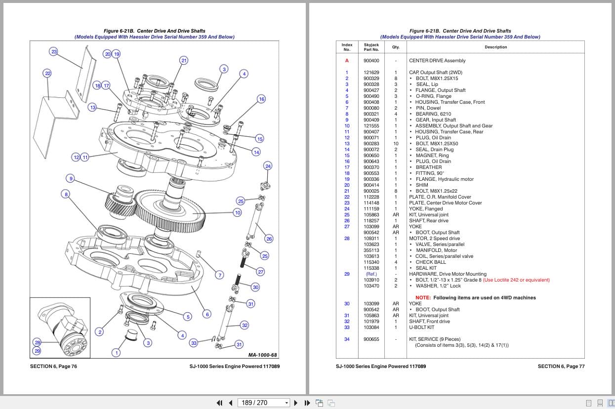 Skyjack Rough Terrain Scissors SJ9250RT Maintenance Parts Manual 117089AM 2022 (2)